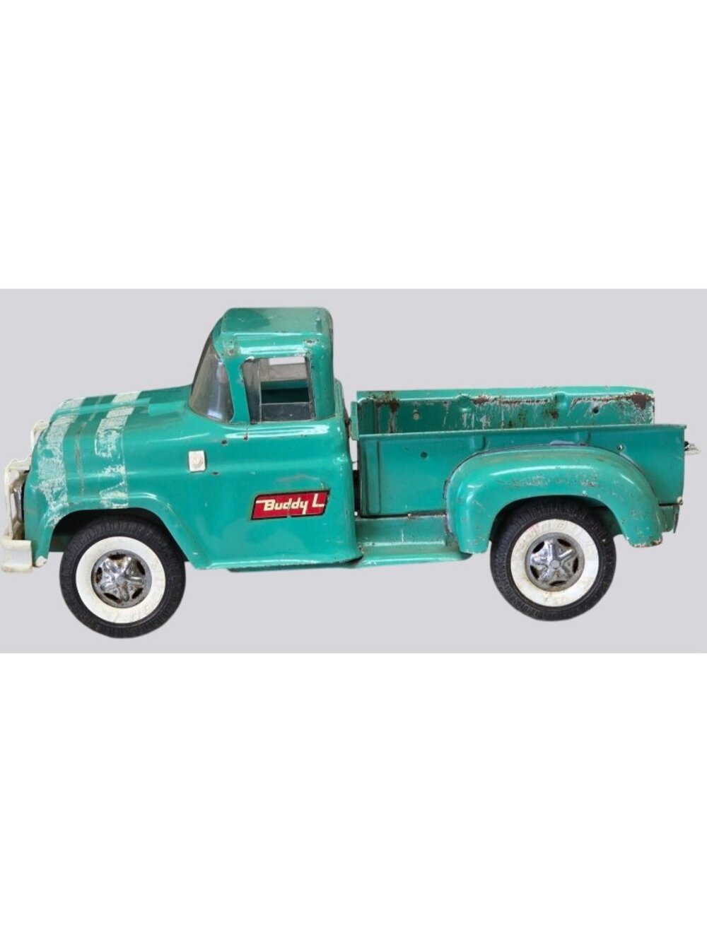 Vintage Buddy L Pressed Steel Pickup Truck – Turquoise Original Suspension 1960s